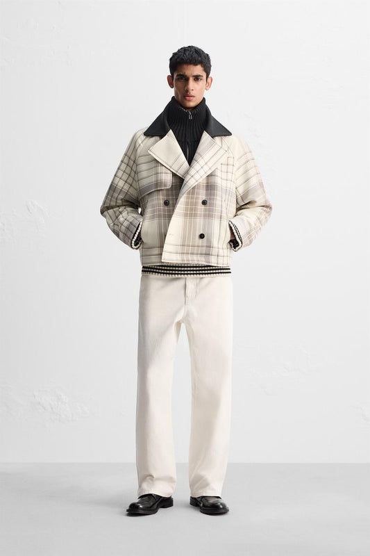 LIMITED EDITION CHECK CROPPED FIT TRENCH COAT