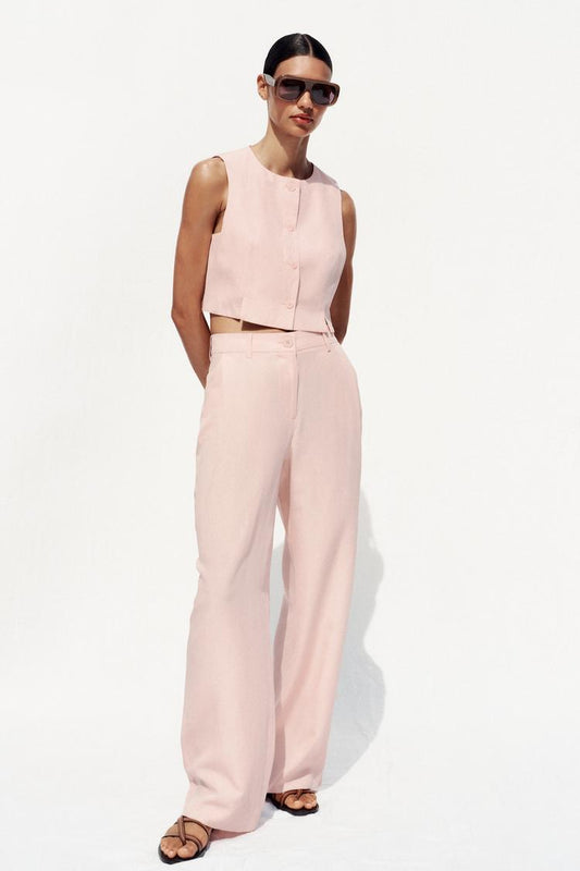 PLEATED WIDE LEG PANTS
