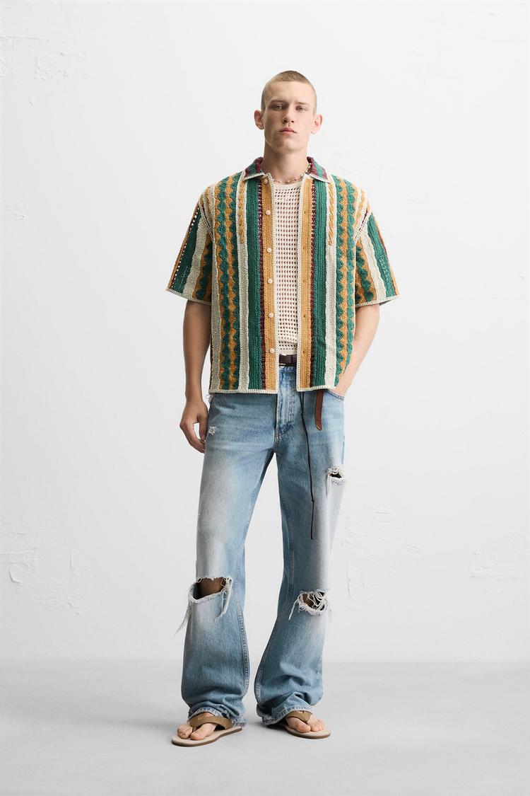 TEXTURED CROCHET SHIRT